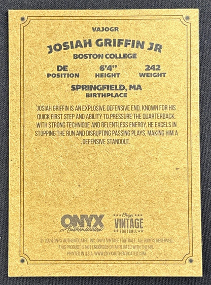 Josiah Griffin 2024 Onyx Vintage Collection Auto