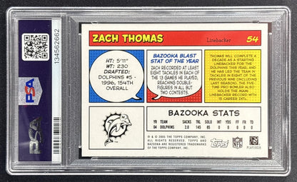 Zach Thomas 2005 Topps Bazooka PSA 10 Dolphins 134562662 Sports Trading Cards