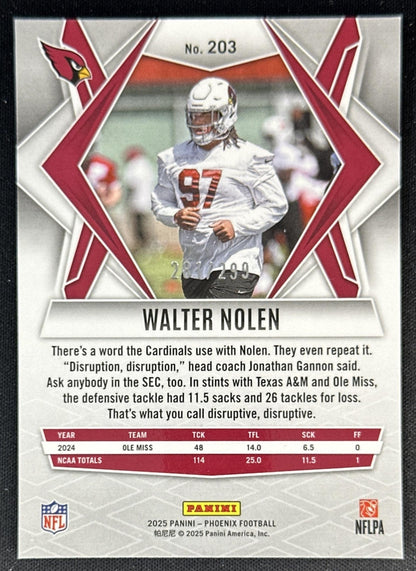 Walter Nolen 2025 Panini Phoenix Pink Hyper Prizm /299 Cardinals Sports Trading Cards