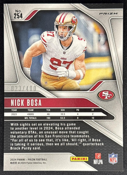Nick Bosa 2024 Panini Prizm Pandora /400 49ers back