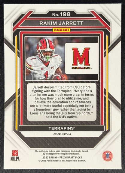 Rakim Jarrett 2023 Panini Prizm Draft Picks Prizms Red Ice steelers Sports Trading Cards