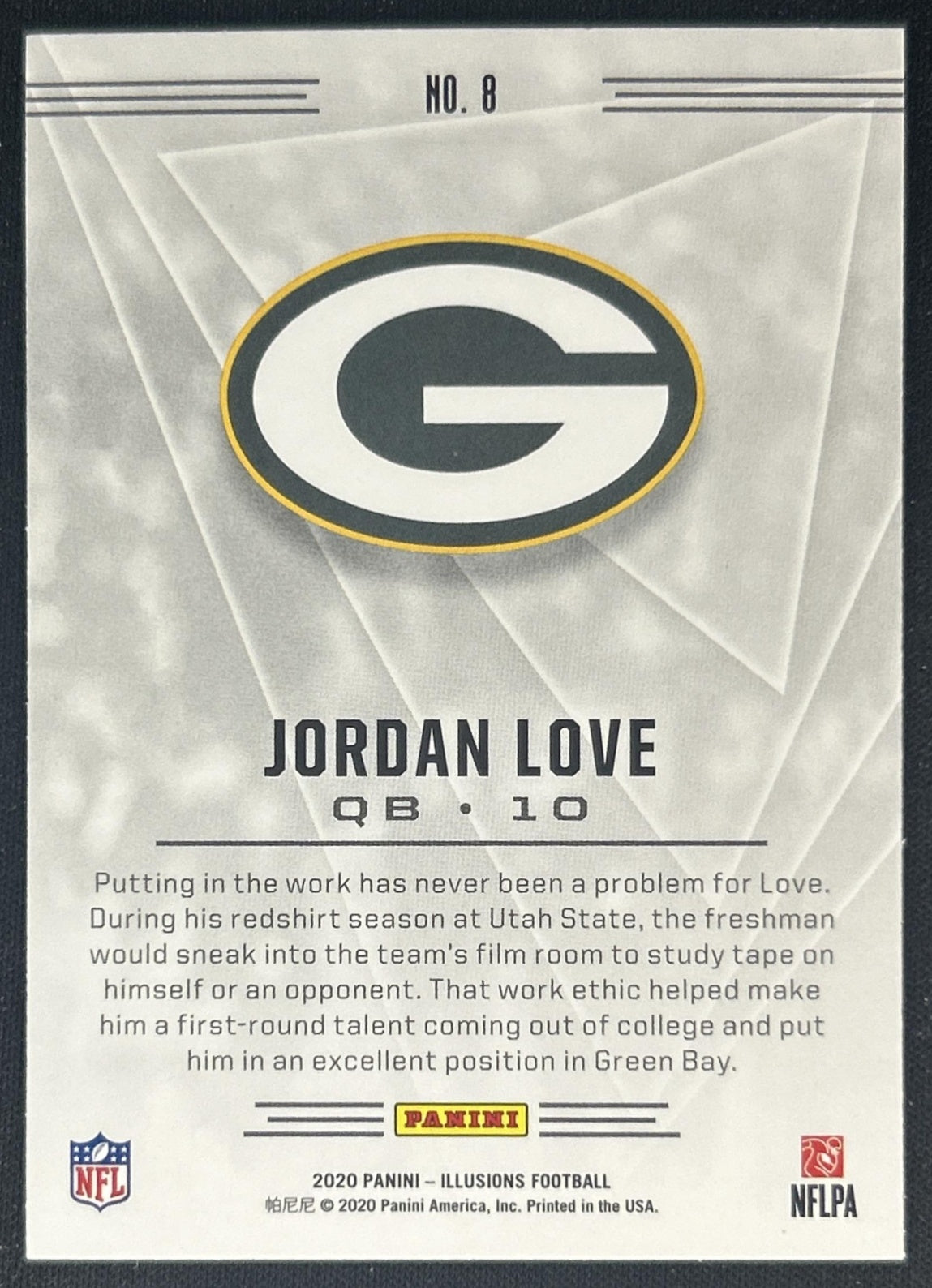 Jordan Love 2020 Panini Illusions Packers back