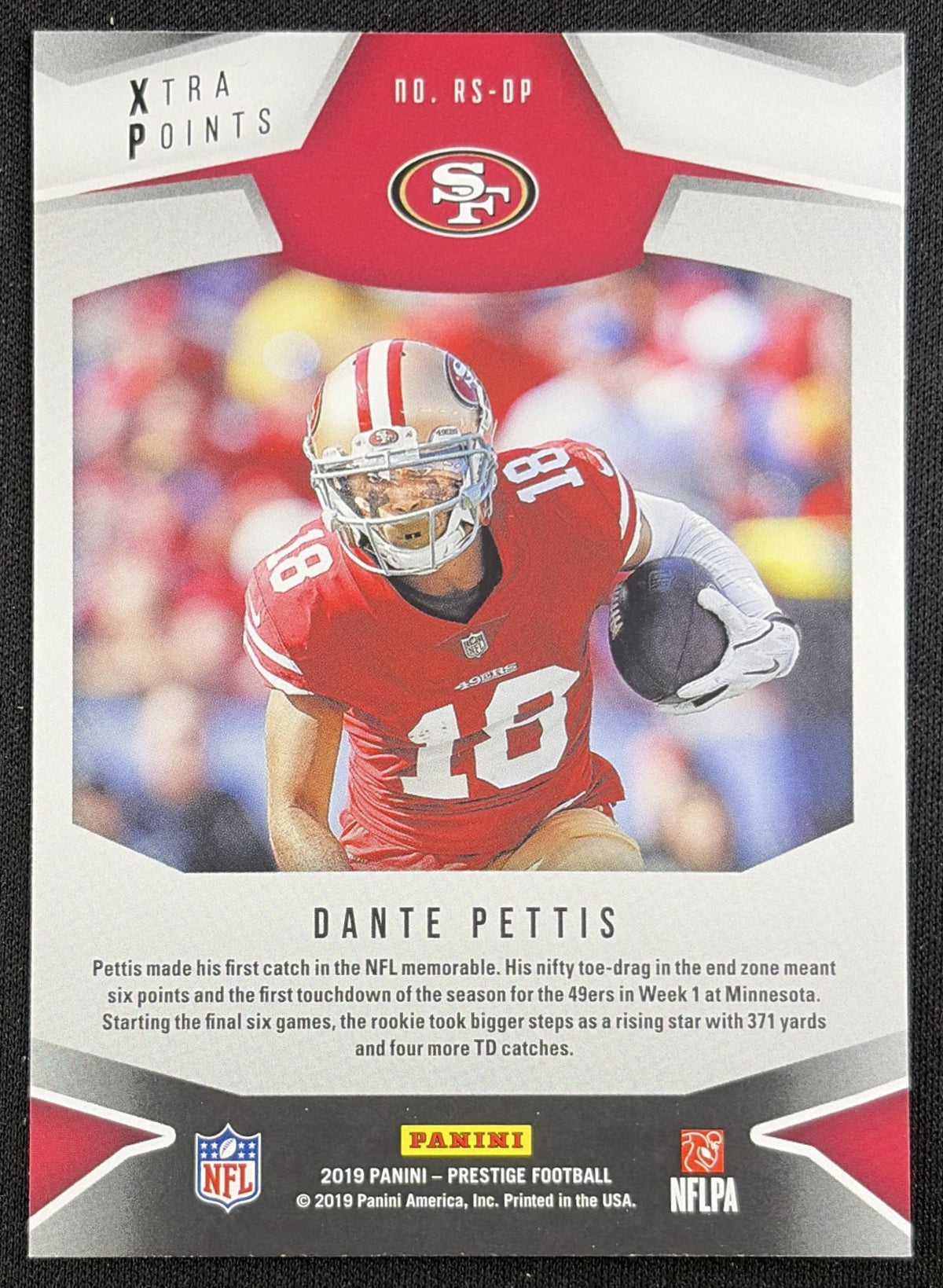 Dante Pettis 2019 Panini Prestige Rising Stars 49ers