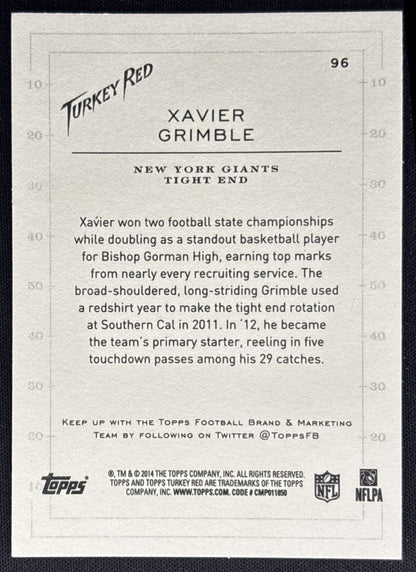 Xavier Grimble 2014 Topps Turkey Red Giants Sports Trading Cards