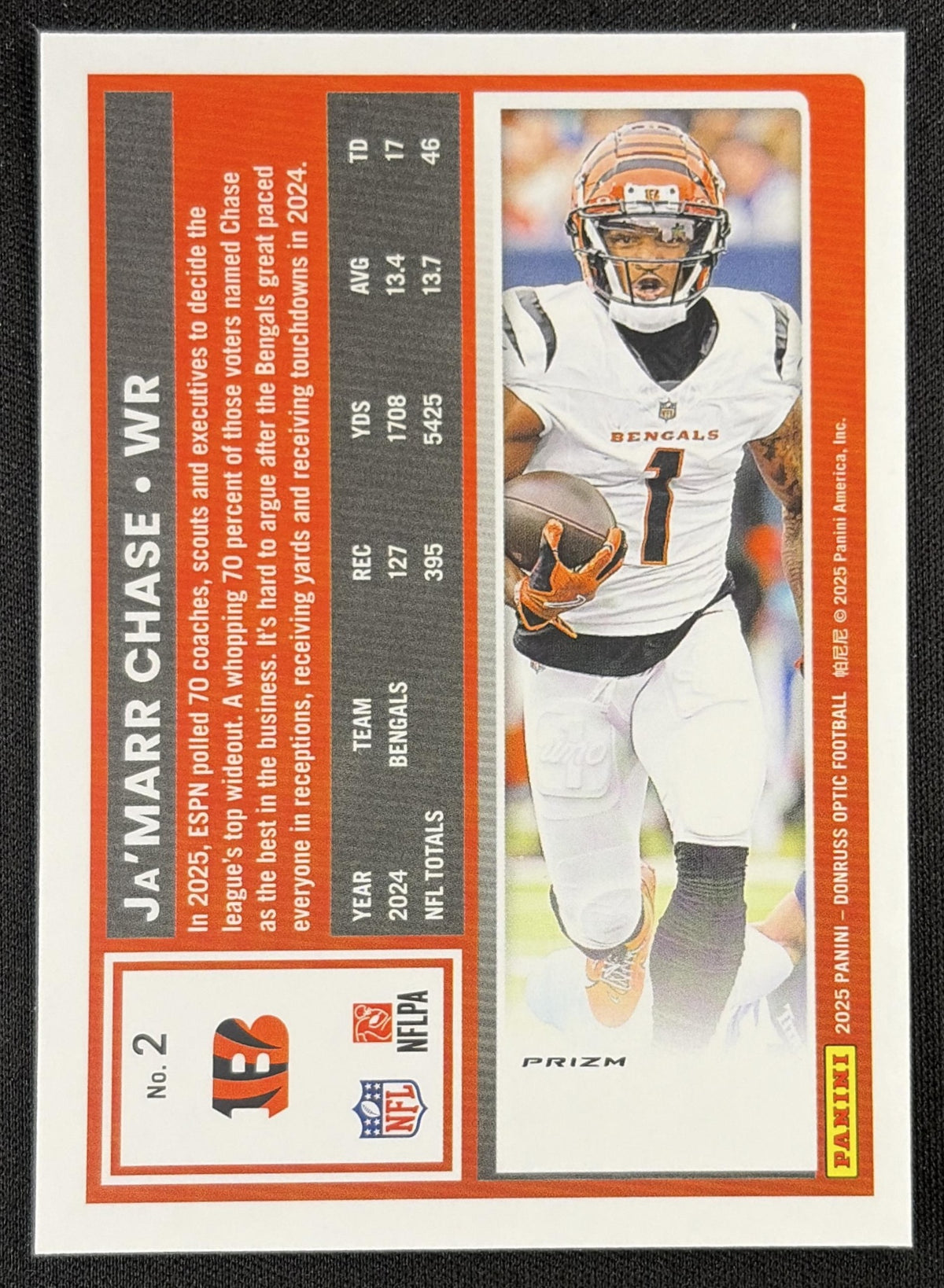 Ja'Marr Chase 2025 Panini Donruss Optic Stars Prizm Bengals