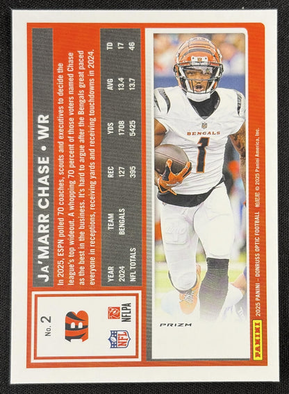 Ja'Marr Chase 2025 Panini Donruss Optic Stars Prizm Bengals