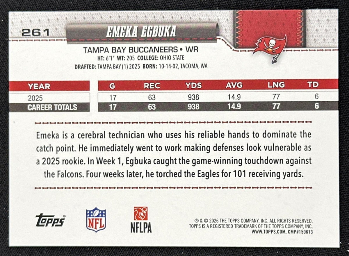 Emeka Egbuka 2026 Topps Flagship Fanatics Foil Buccaneers