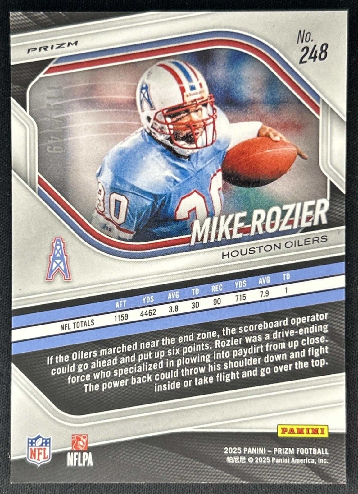 Mike Rozier 2025 Panini Prizm Red Wave /149 Oilers