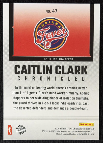 Caitlin Clark 2025 Panini Chronicled WNBA Fever 47 Sports Trading Card
