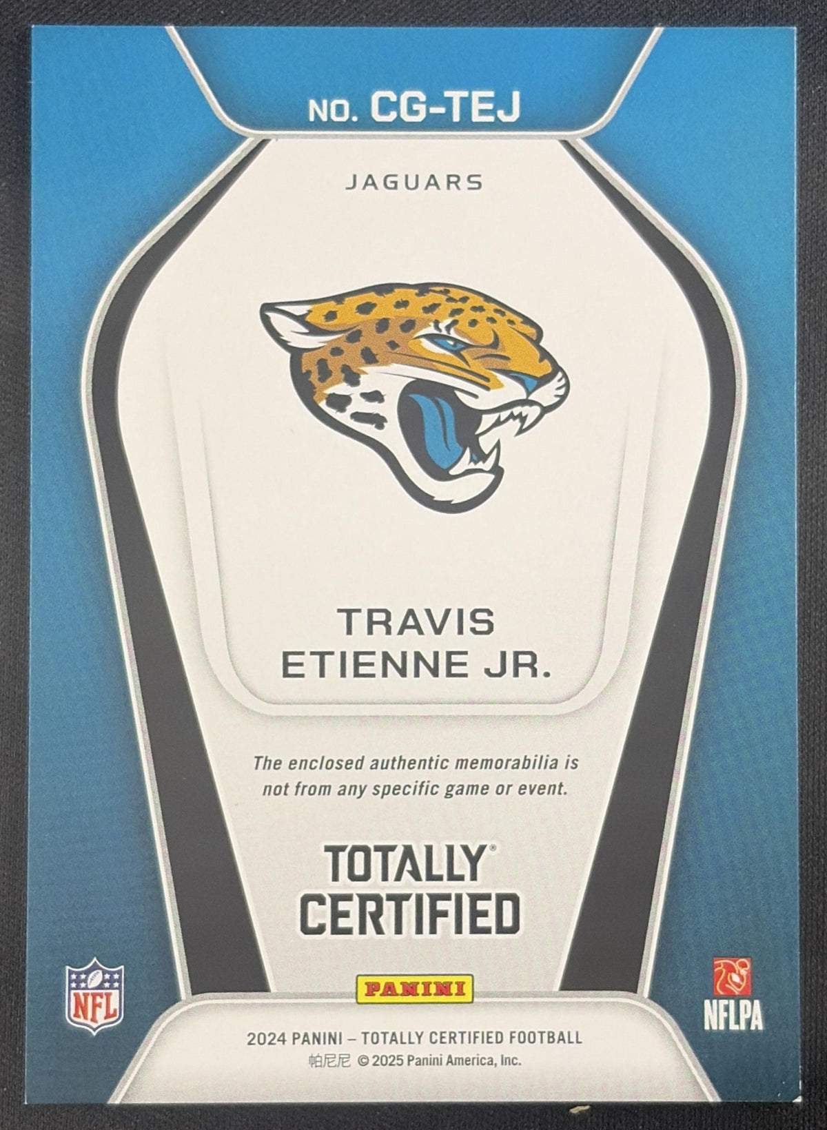 Travis Etienne Jr. 2024 Panini Totally Certified Gamers Jaguars Sports Trading Card