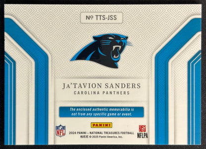 Ja'Tavion Sanders 2024 National Treasures Tremendous /99 Panthers back | Wayne Collection