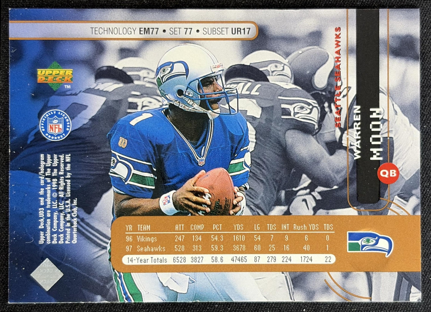 Warren Moon 1998 Upper Deck UD3 Seahawks