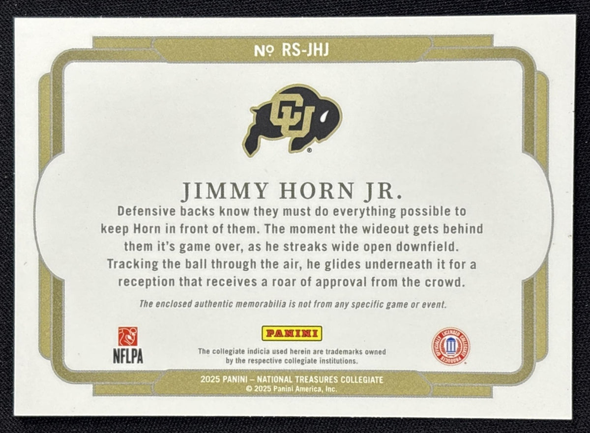 Jimmy Horn Jr. 2025 Panini National Treasures Collegiate Rookie Silhouettes /99 Buffaloes