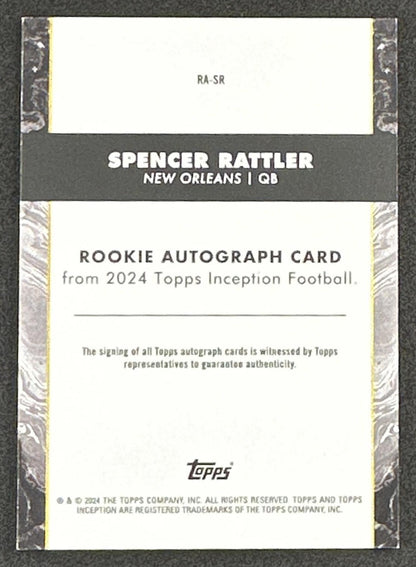 Spencer Rattler 2024 Topps Inception Rookie Auto Saints
