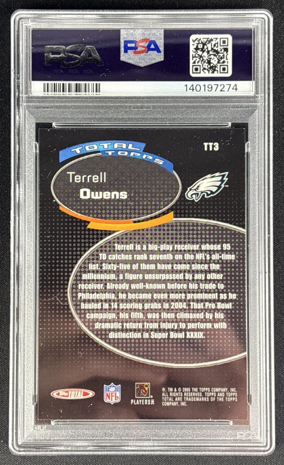 Terrell Owens 2005 Topps Total PSA 9 Eagles Sports Trading Cards