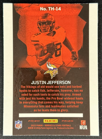Justin Jefferson 2022 Panini Rookies & Stars Thrillers Silver Vikings back