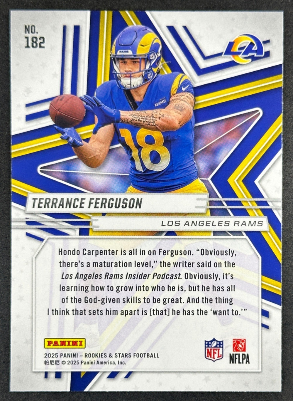Terrance Ferguson 2025 Panini Rookies & Stars Rams Sports Trading Card