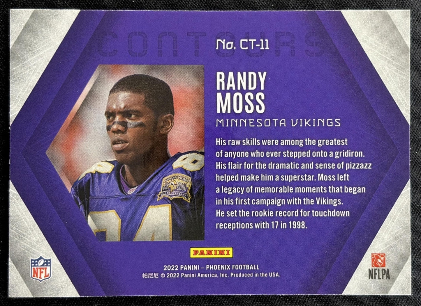 Randy Moss 2022 Panini Phoenix Contours Vikings