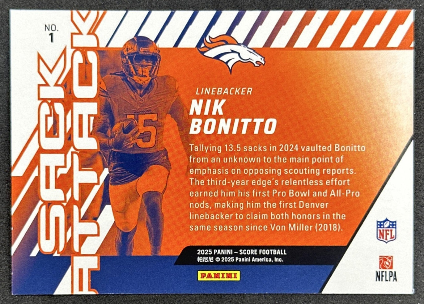 Nik Bonitto 2025 Panini Score Sack Attack Broncos