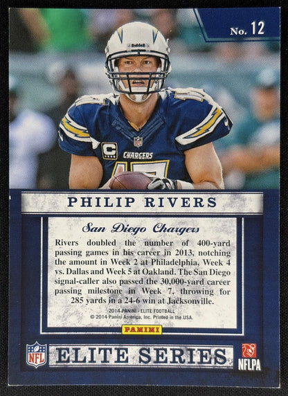 Philip Rivers 2014 Panini Elite Series Silver Chargers - Back