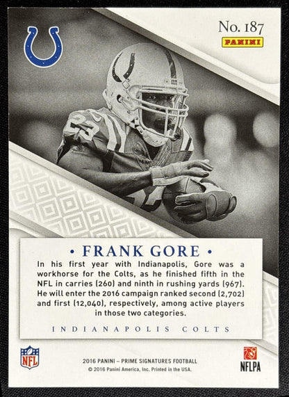 Frank Gore 2016 Panini Rookies & Stars True Blue /49 Colts