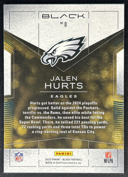 Jalen Hurts 2025 Panini Black Gold Eagles back