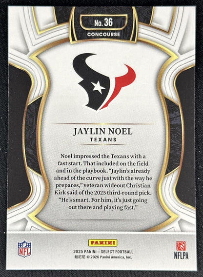 Jaylin Noel 2025 Panini Select Concourse Texans back
