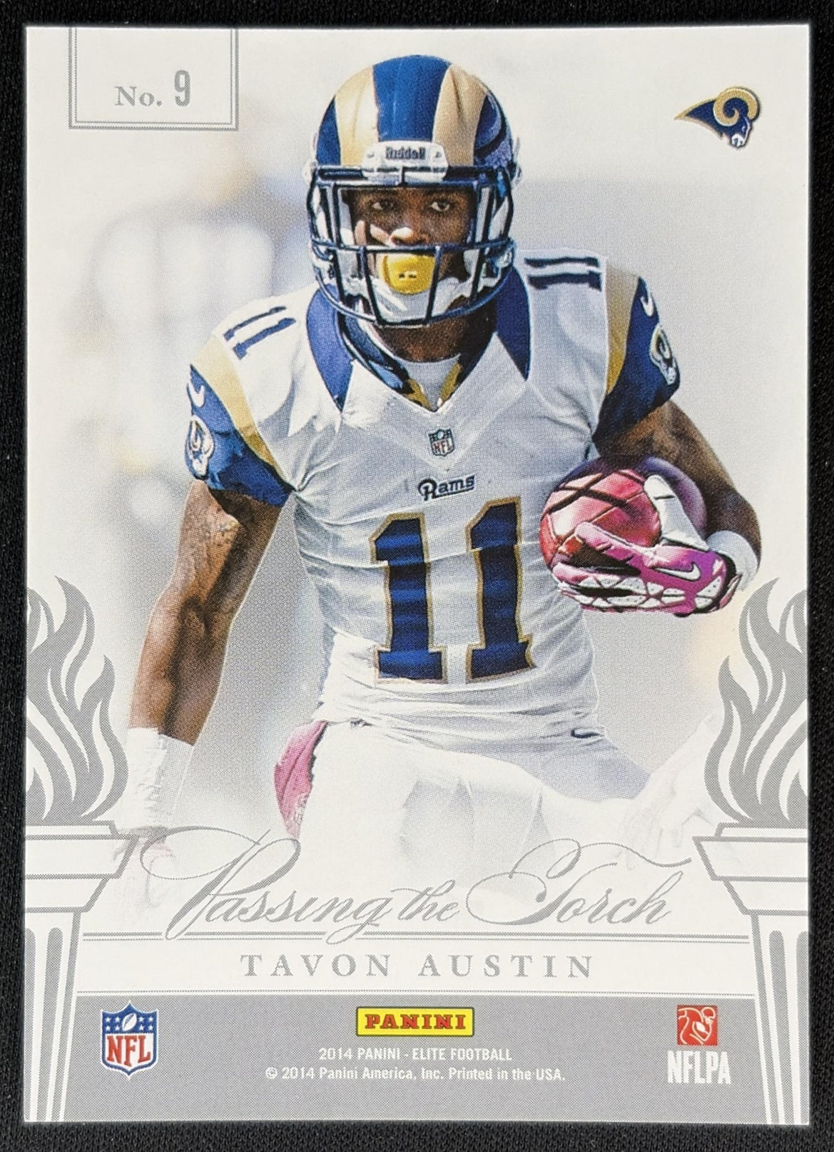 Tavon Austin Torry Holt 2014 Panini Elite Passing the Torch Silver Rams - Back