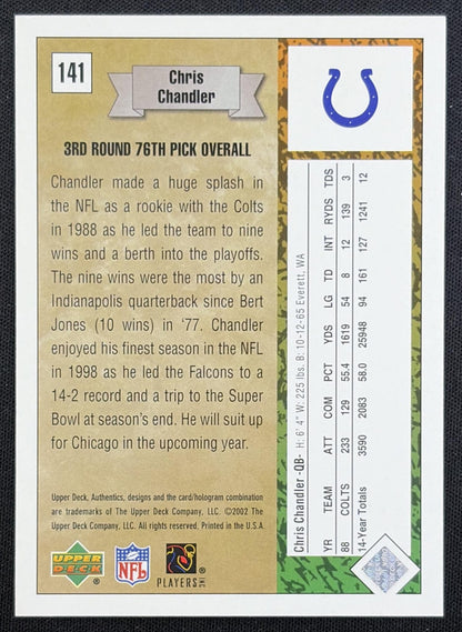 Chris Chandler 2002 Upper Deck Authentics /1989 Colts Indianapolis Colts
