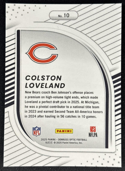Colston Loveland 2025 Panini Donruss Optic Hidden Potential Bears