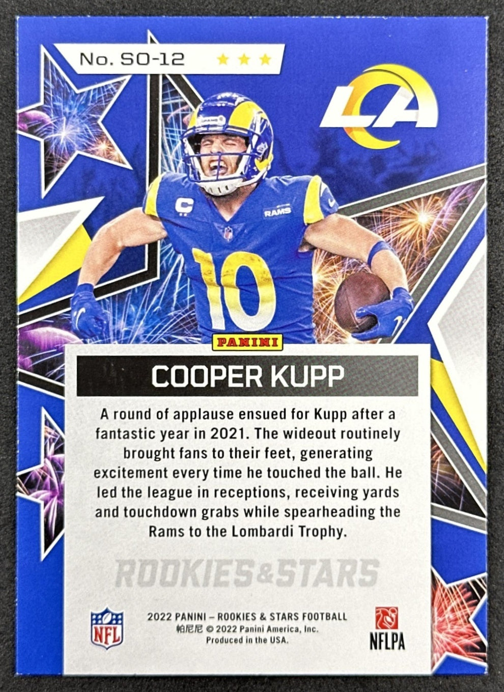 Cooper Kupp 2022 Panini Rookies & Stars Standing Ovation Rams Back