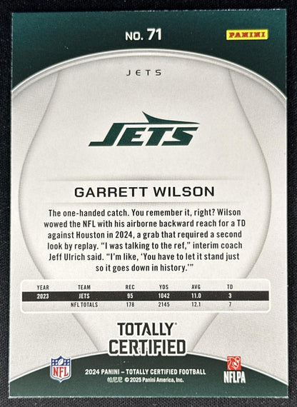 Garrett Wilson 2024 Panini Certified Red Jets back