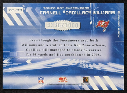 Carnell "Cadillac" Williams 2006 Donruss Elite Zoning Commission Gold /1000 Buccaneers