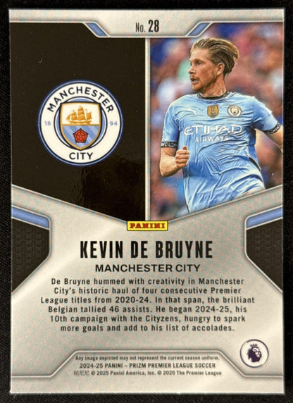 Kevin De Bruyne 2024 Panini Prizm Premier League Brilliance Silver Man City Sports Trading Card