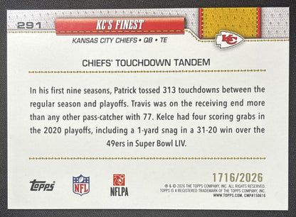 KC's Finest 2026 Topps Gold /2026 Chiefs