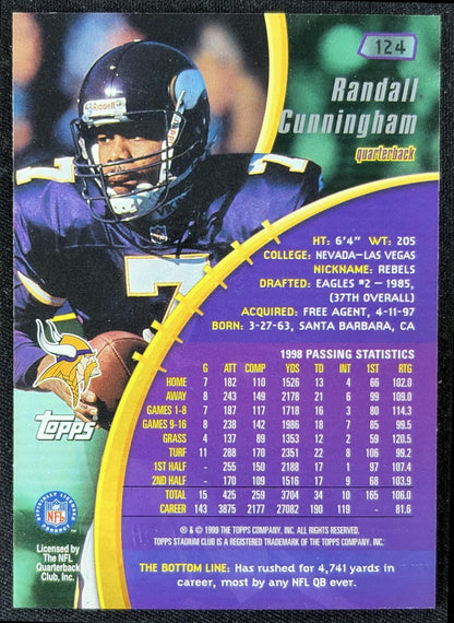 Randall Cunningham 1999 Topps Stadium Club Vikings