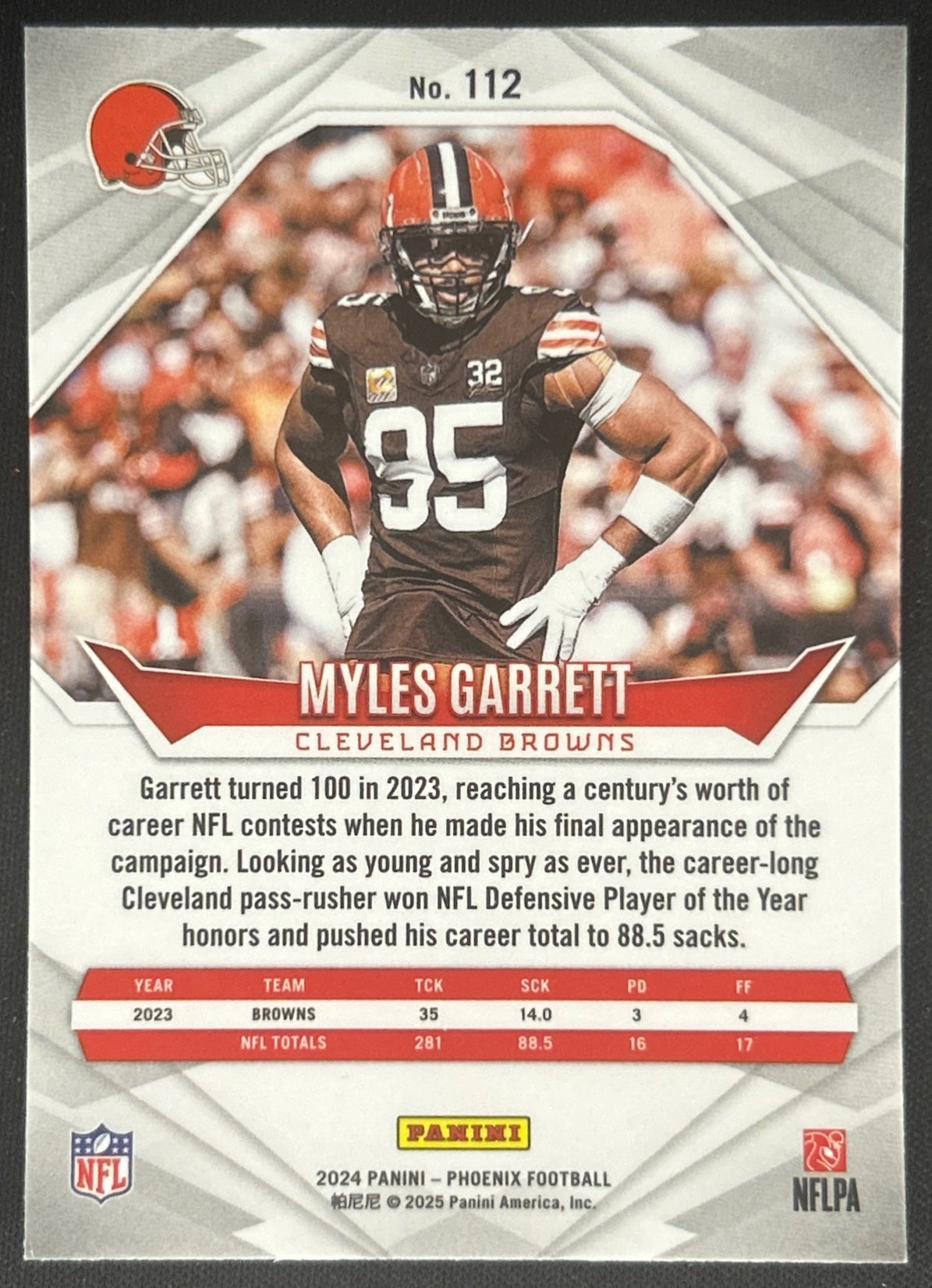 Myles Garrett 2024 Panini Phoenix International Browns Sports Trading Cards
