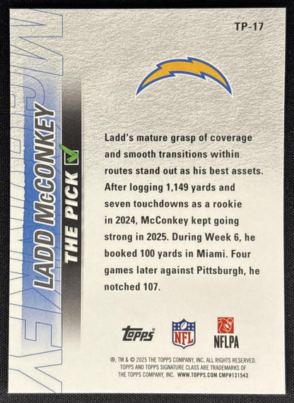 Ladd McConkey 2025 Topps Signature Class The Pick Chargers Sports Trading Cards