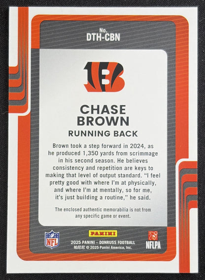 Chase Brown 2025 Panini Donruss Threads Bengals Sports Trading Card