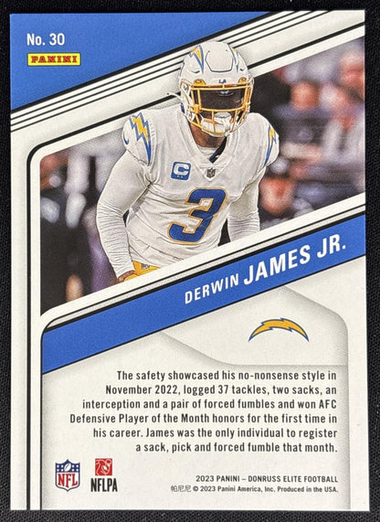 Derwin James Jr. 2023 Panini Donruss Elite Status Explosion /625 Chargers back