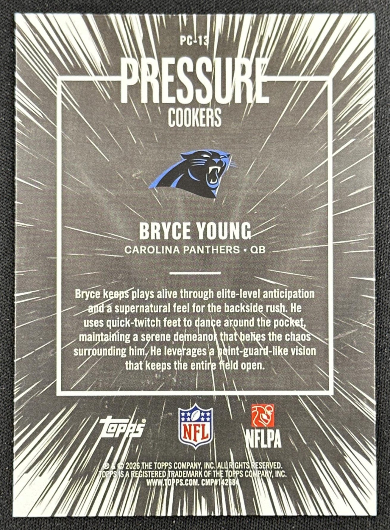 Bryce Young 2026 Topps Flagship Pressure Cookers Panthers