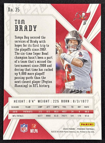 Tom Brady 2020 Panini Phoenix Yellow /75 Buccaneers - back