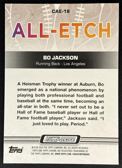 Bo Jackson 2023 Topps Composite Chrome All Etch Blue Wave Refractor /75 Sports Trading Cards