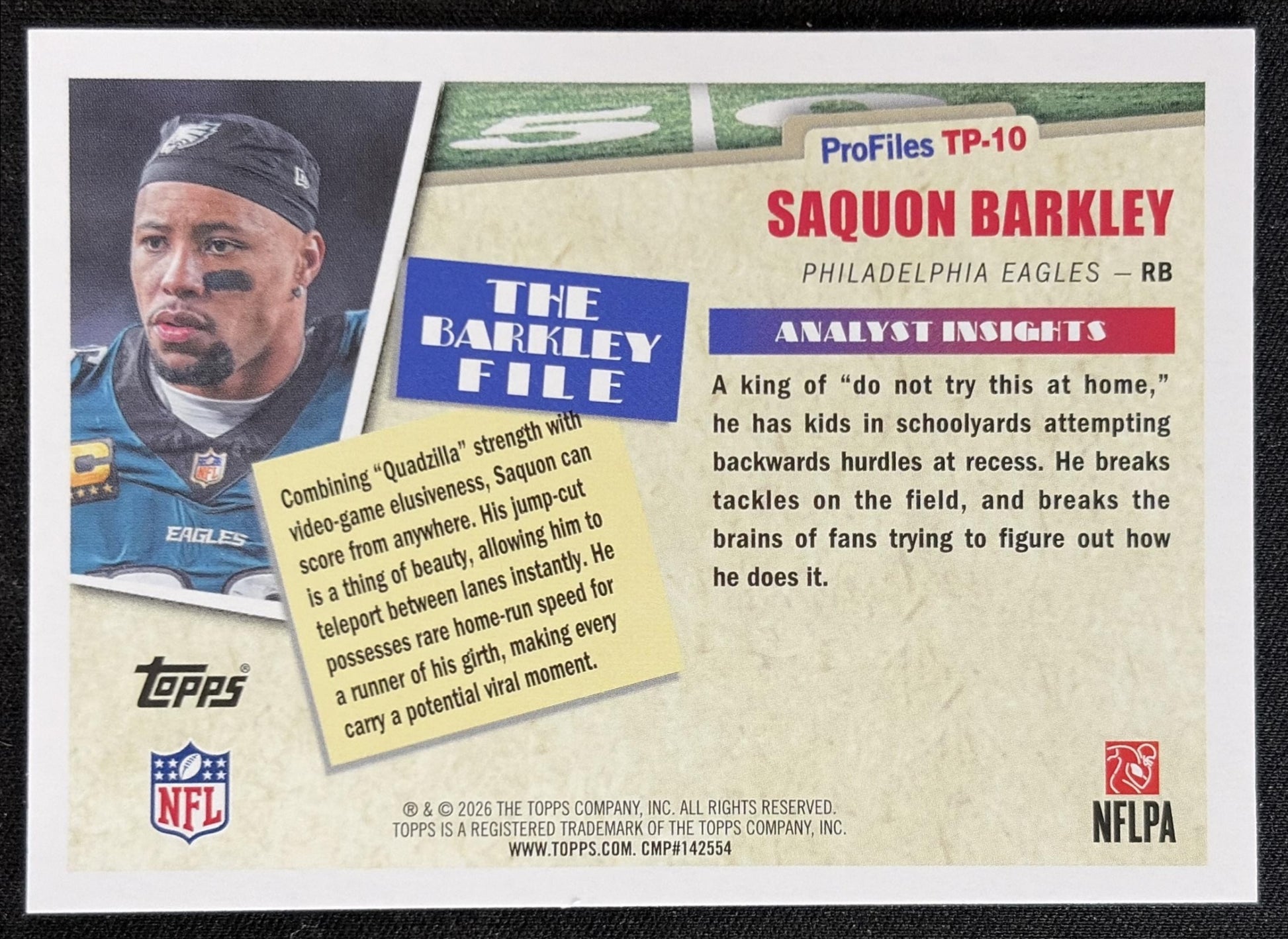 Saquon Barkley 2026 Topps Profiles Eagles back