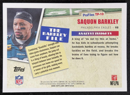 Saquon Barkley 2026 Topps Profiles Eagles back