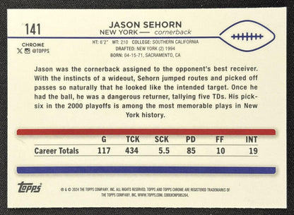 Jason Sehorn 2024 Topps Chrome Magenta Speckle Refractor /399 Giants