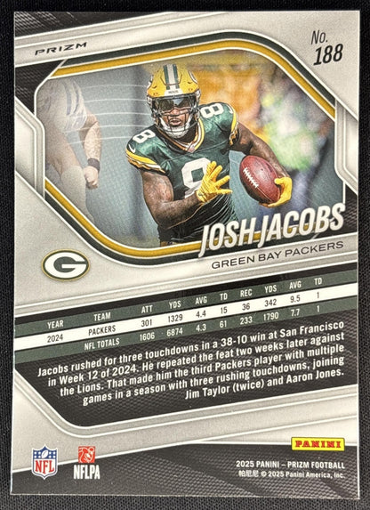 Josh Jacobs 2025 Panini Prizm Neon Green Pulsar