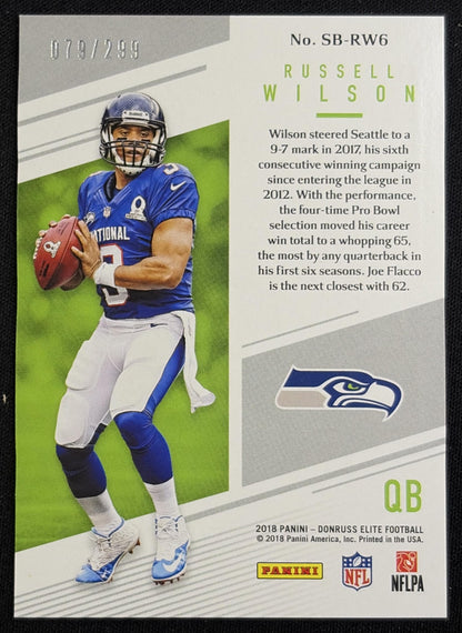 Russell Wilson 2018 Panini Donruss Elite Spellbound /299 Seahawks Seattle Seahawks Back