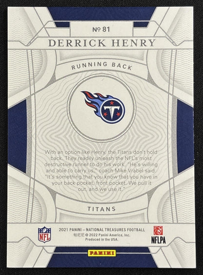 Derrick Henry 2021 Panini National Treasures /99 Titans Ravens Sports Trading Card