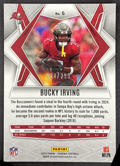 Bucky Irving 2025 Panini Phoenix Pink Winter Prizm /299 Buccaneers